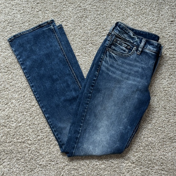 Silver Jeans Co. Elyse Curvy Fit Mid Rise Slim Boot Denim Jeans 28 x 33 - Picture 6 of 10